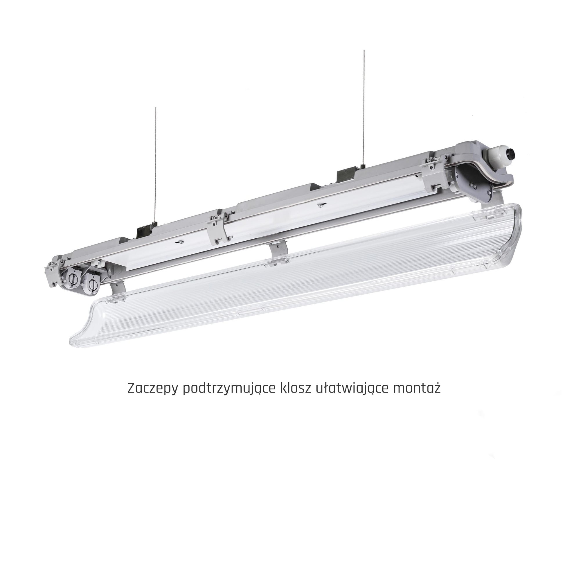LED LIMEA TRI PROOF Feuchtraumleuchte Wannenleuchte 67cm IP65 grau fuer 2 x T8 LED Roehre G13 60cm
