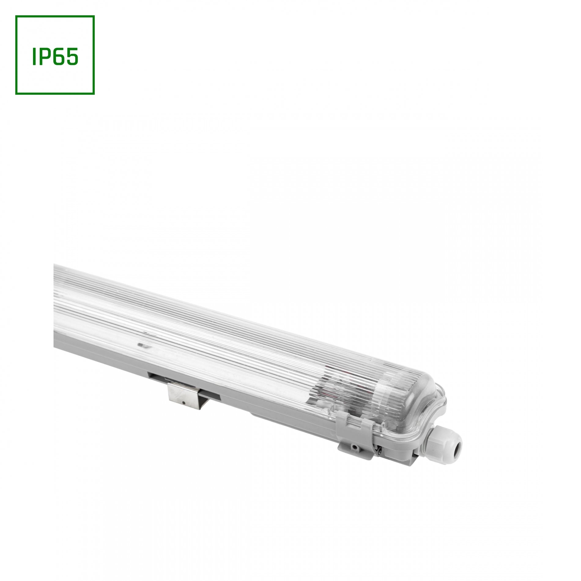 Feuchtraumleuchte Wannenleuchte 71cm IP65 grau fuer 1 x T8 LED Roehre G13 60cm