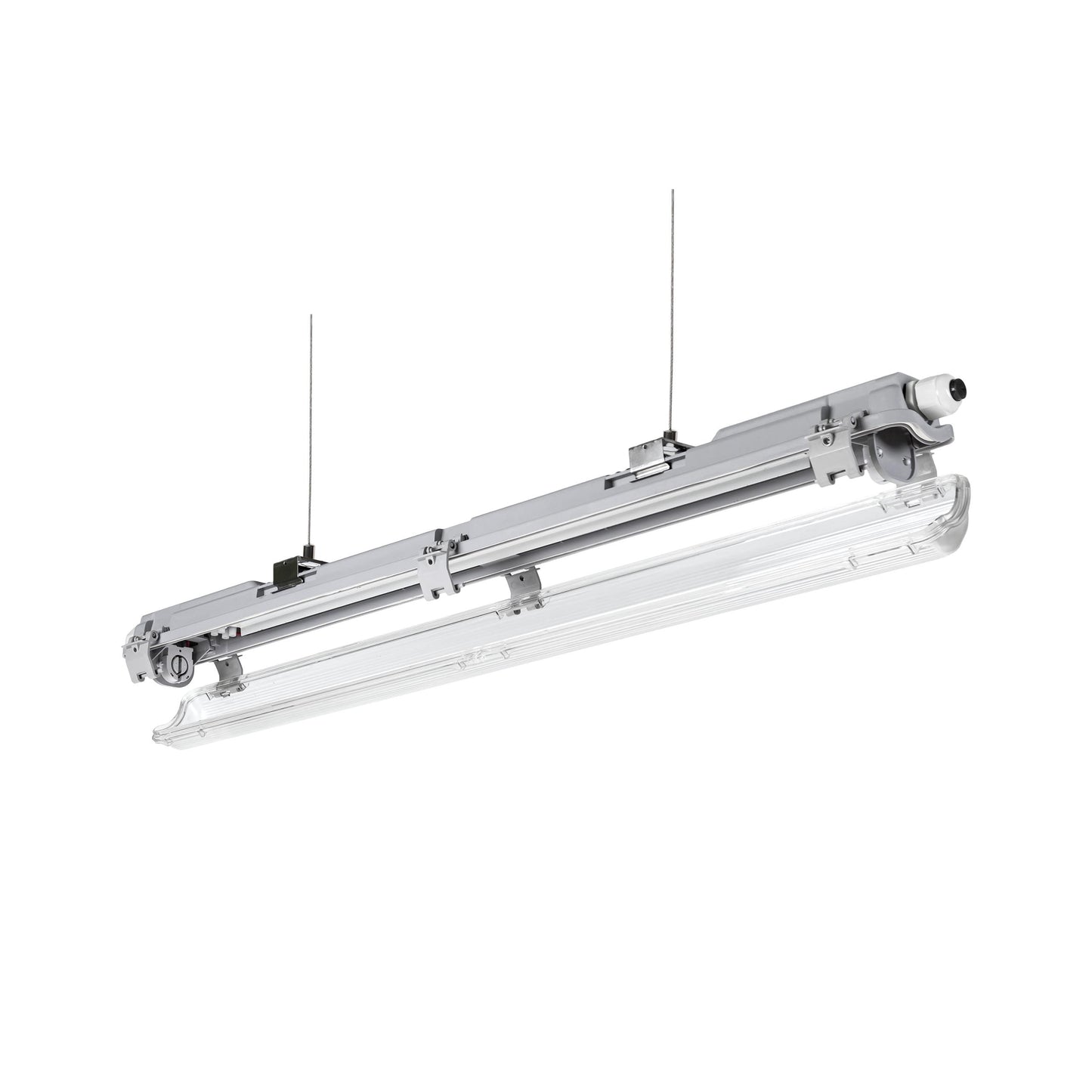 Feuchtraumleuchte Wannenleuchte 71cm IP65 grau fuer 1 x T8 LED Roehre G13 60cm