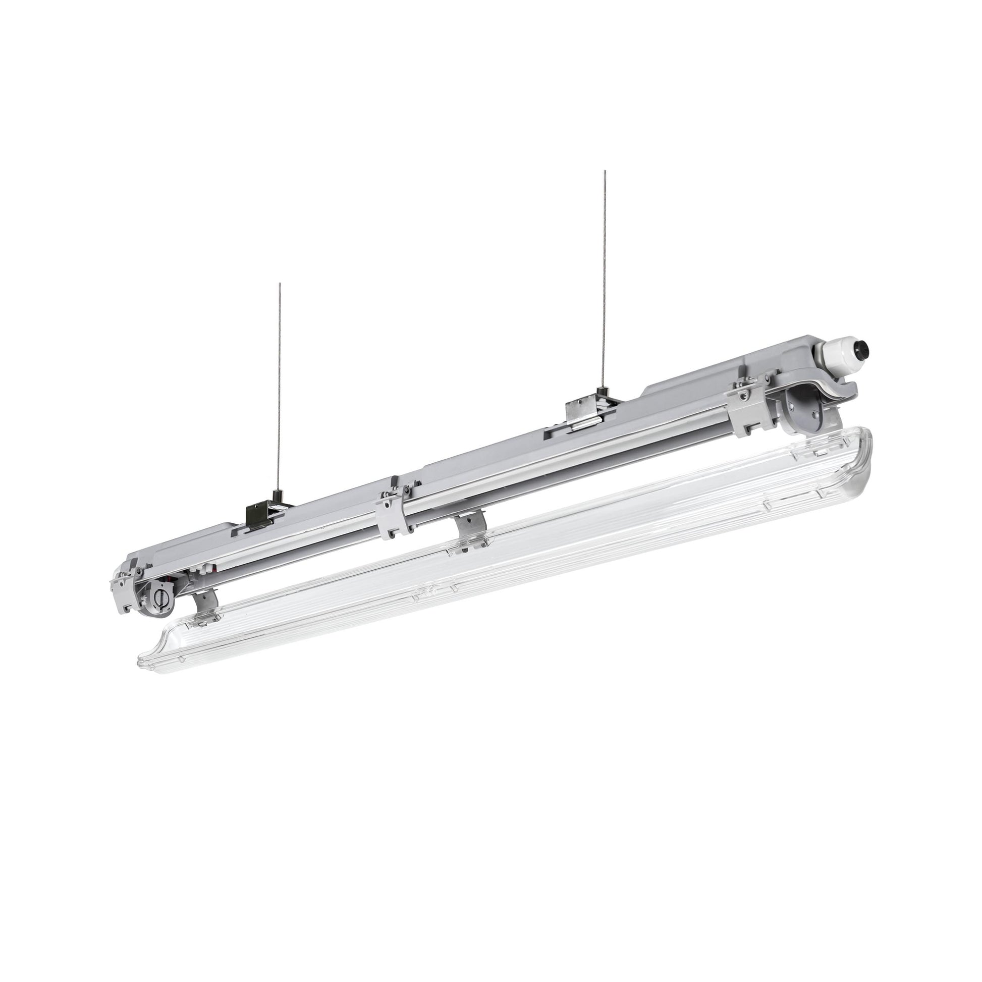 Feuchtraumleuchte Wannenleuchte 71cm IP65 grau fuer 1 x T8 LED Roehre G13 60cm
