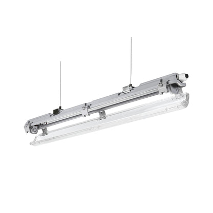 Feuchtraumleuchte Wannenleuchte 71cm IP65 grau fuer 1 x T8 LED Roehre G13 60cm
