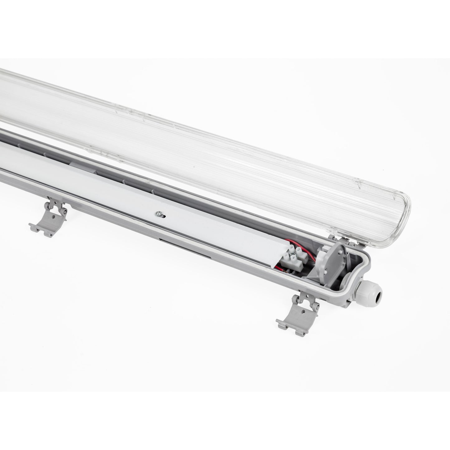 Feuchtraumleuchte Wannenleuchte 71cm IP65 grau fuer 1 x T8 LED Roehre G13 60cm