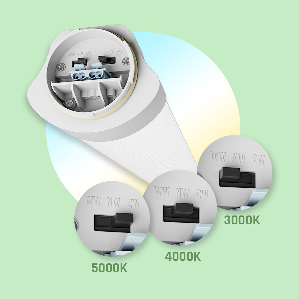 LED LIMEA VARIO HERMETIC 30/40/50W 150cm Feuchtraumleuchte 8750lm 120° IP65 grau IK08 3 CCT 3000-6000K