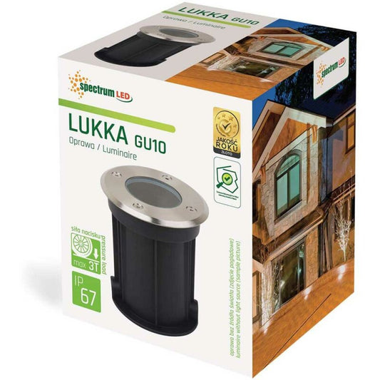 LED LUKKA GU10 Edelstahl Gartenspot IP67 Bodenstrahler max. 4W schwarz