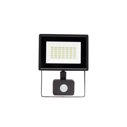 LED LUX 3 Fluter schwarz 30W Strahler 2900lm IP44 Kalt 6000K mit Bewegungsmelder