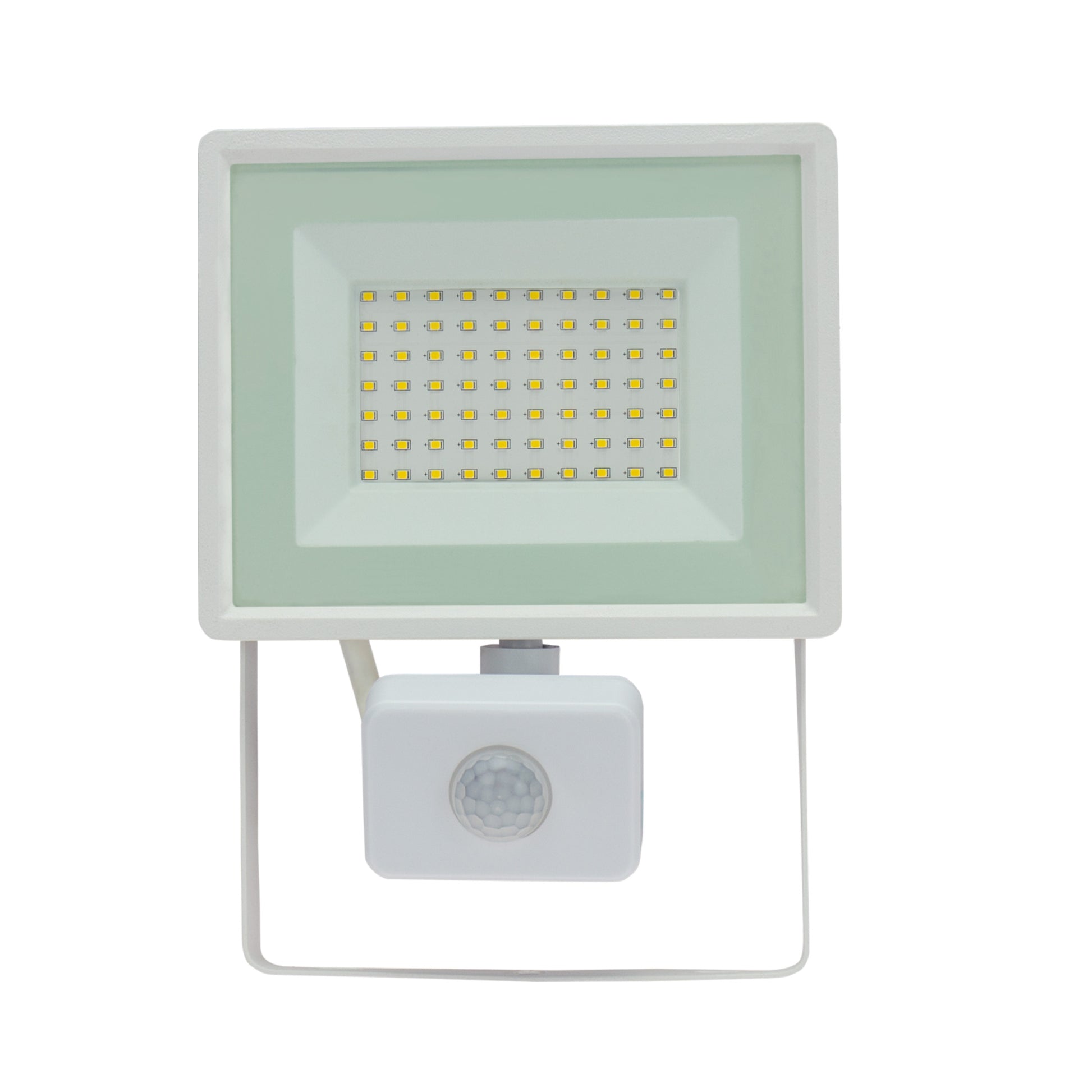 LED LUX 3 Fluter weiß 50W Strahler 4300lm IP44 Warmweiß 3000K mit Bewegungsmelder