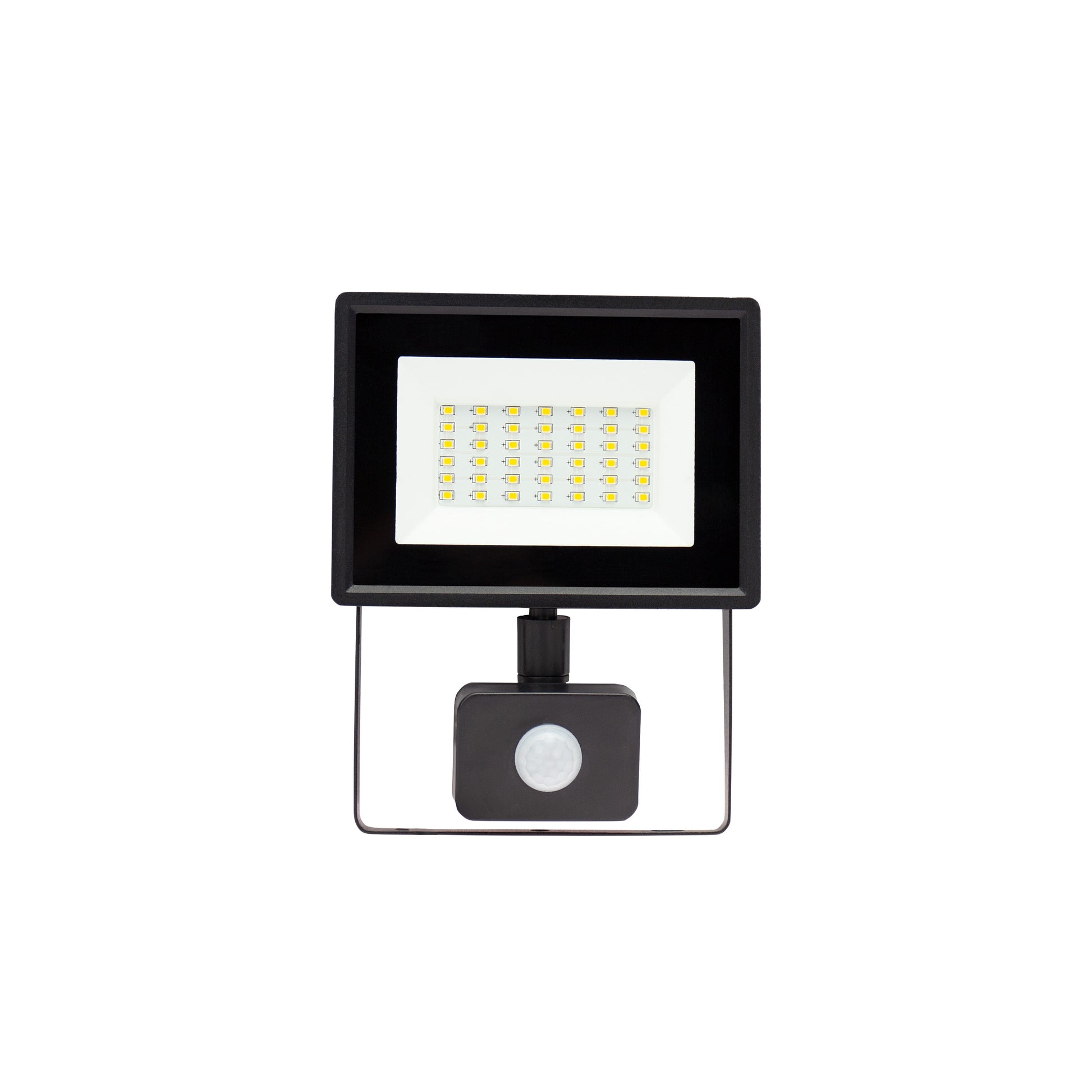 LED LUX3 Fluter schwarz 30W Strahler 2800lm IP44 Neutral 4000K mit Bewegungsmelder