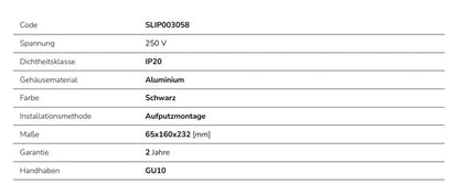 LED MADARA LIBRA GU10 Aufbauleuchte max. 10W Deckenleuchte 250V schwarz IP20 rund
