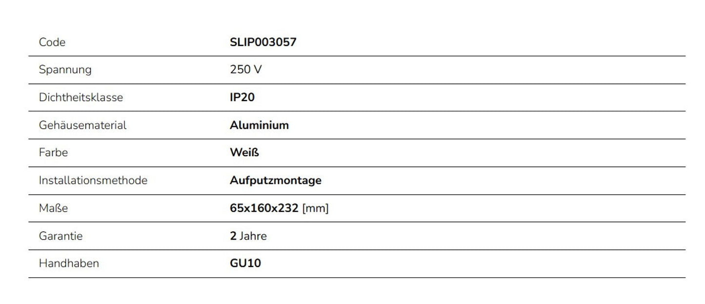 LED MADARA LIBRA GU10 Aufbauleuchte max. 10W Deckenleuchte 250V weiss IP20 rund