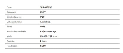 LED MADARA LIBRA GU10 Aufbauleuchte max. 10W Deckenleuchte 250V weiss IP20 rund