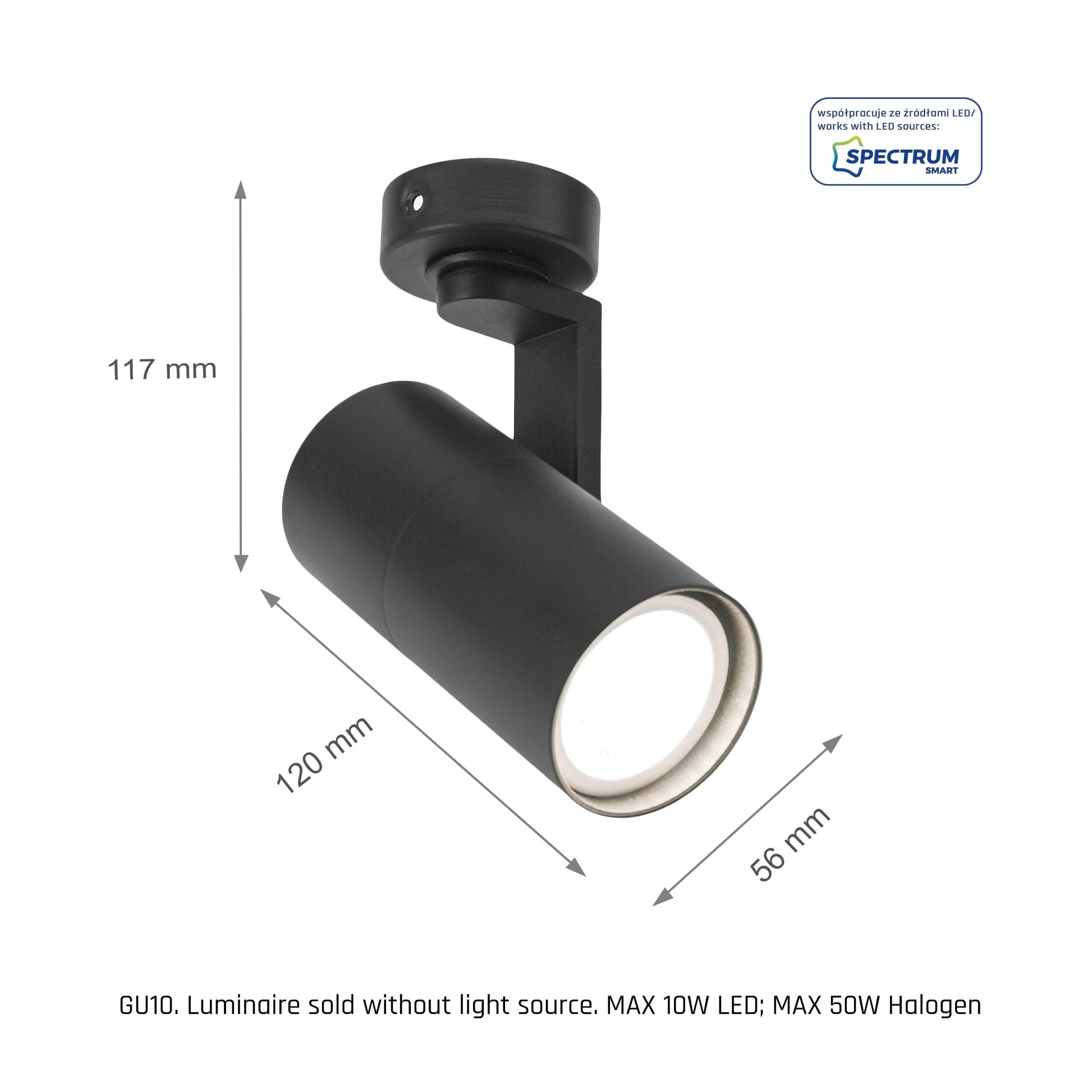 LED MADARA MINI II GU10 schwarz Deckenleuchte schwenk-&amp; drehbar IP20 max. 35W rund