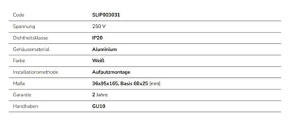 LED MADARA SLIM GU10 MR11 Aufbauleuchte max. 4W Deckenleuchte 250V weiss IP20 rund