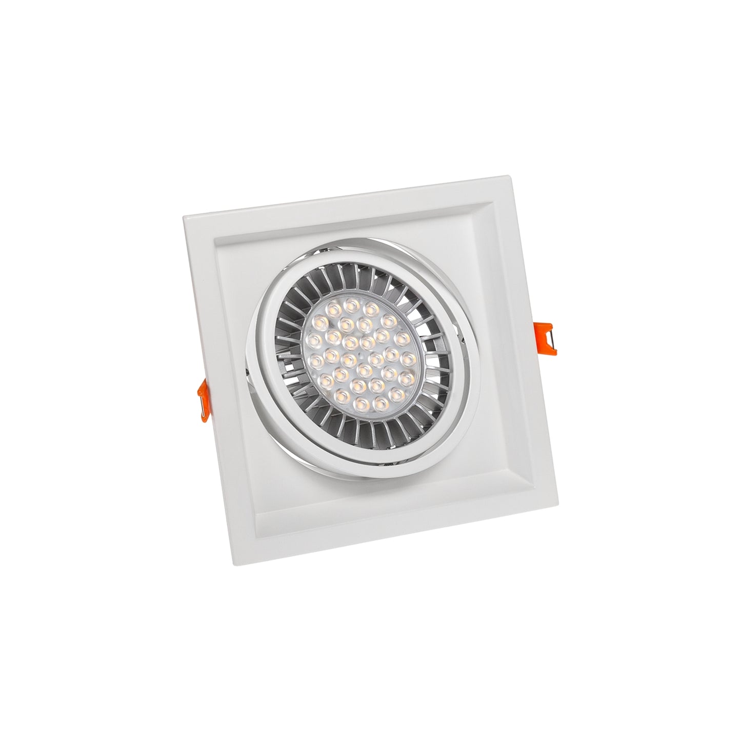 LED MDD Maxi Uno GU10 AR111 Einbaustrahler Downlight max.25W schwenkbar weiss eckig