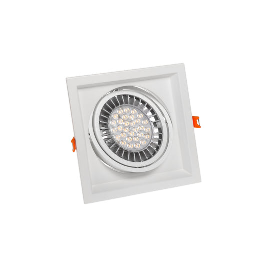 LED MDD Maxi Uno GU10 AR111 Einbaustrahler Downlight max.25W schwenkbar weiss eckig