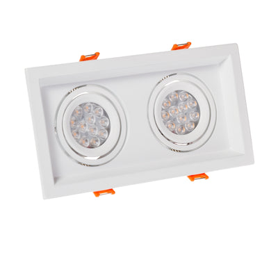 LED MDD Mini Due GU10 2fach Einbaustrahler Downlight IP20 max.10W schwenkbar weiss eckig