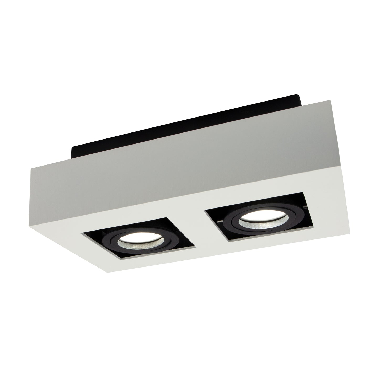 LED Mirora GU10 2 fach Deckenleuchte schwarz &amp; weiss schwenkbar IP20 max.35W eckig