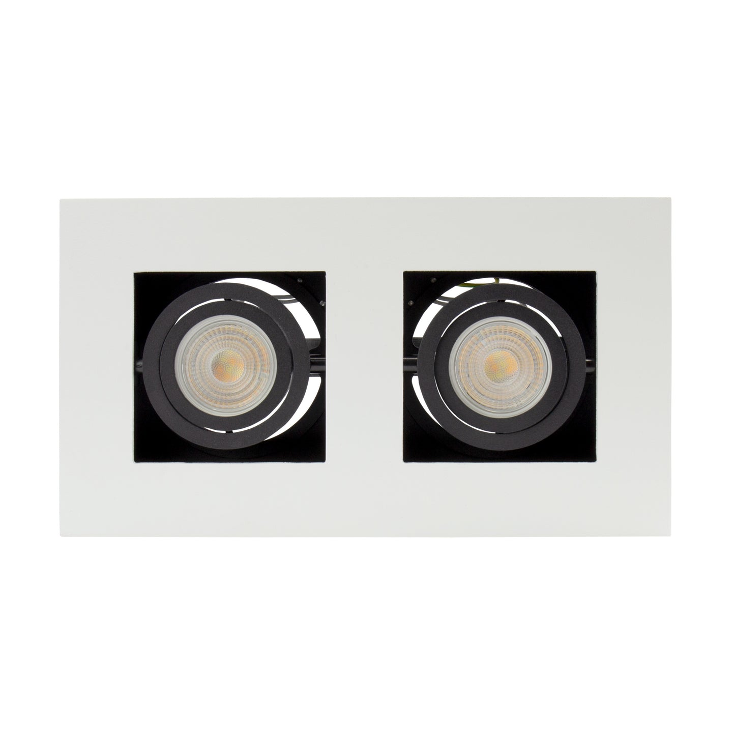 LED Mirora GU10 2 fach Deckenleuchte schwarz &amp; weiss schwenkbar IP20 max.35W eckig