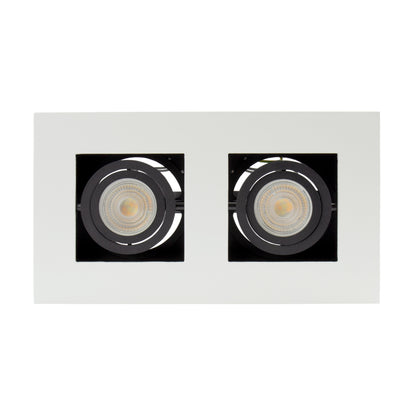 LED Mirora GU10 2 fach Deckenleuchte schwarz &amp; weiss schwenkbar IP20 max.35W eckig