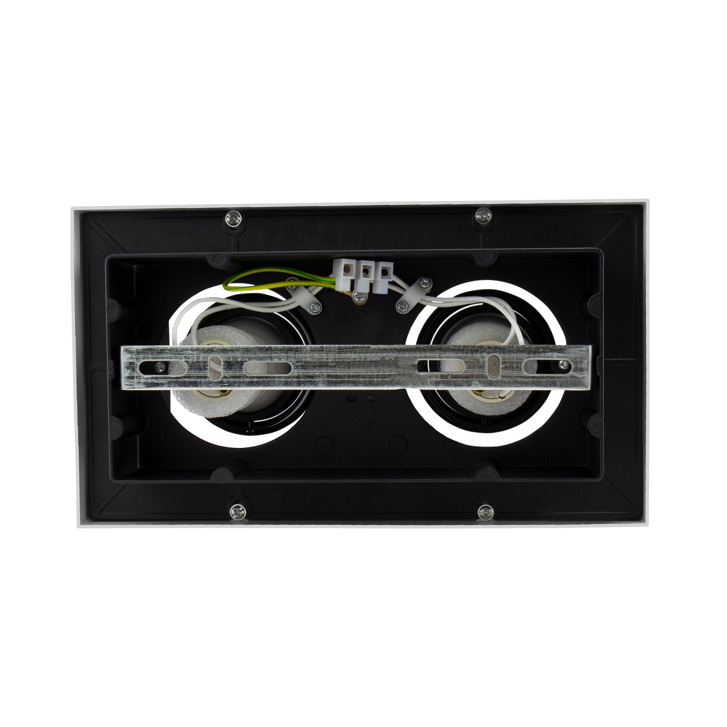LED Mirora GU10 2 fach Deckenleuchte schwarz &amp; weiss schwenkbar IP20 max.35W eckig