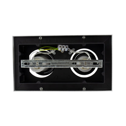 LED Mirora GU10 2 fach Deckenleuchte schwarz &amp; weiss schwenkbar IP20 max.35W eckig