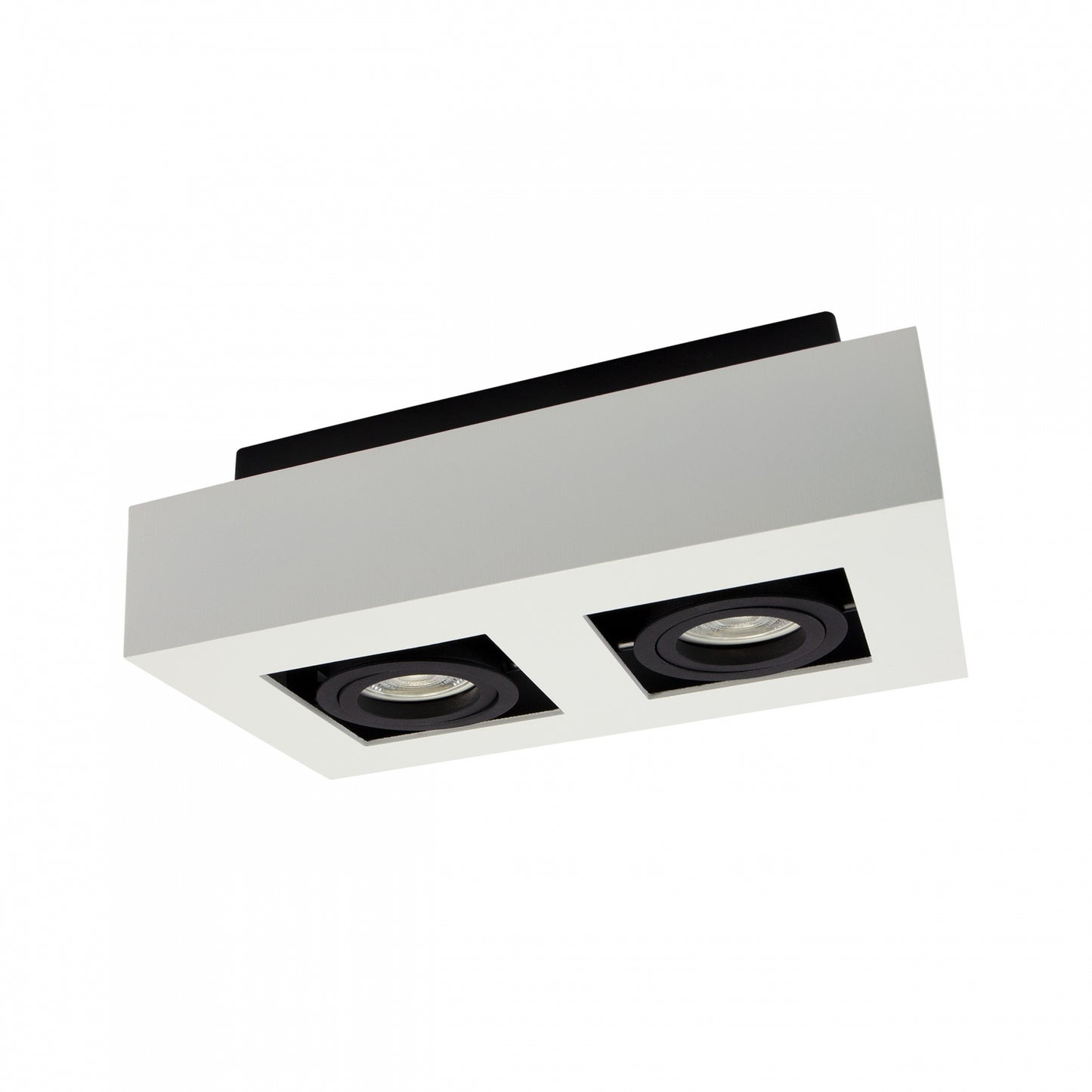 LED Mirora GU10 2 fach Deckenleuchte schwarz & weiss schwenkbar IP20 max.35W eckig