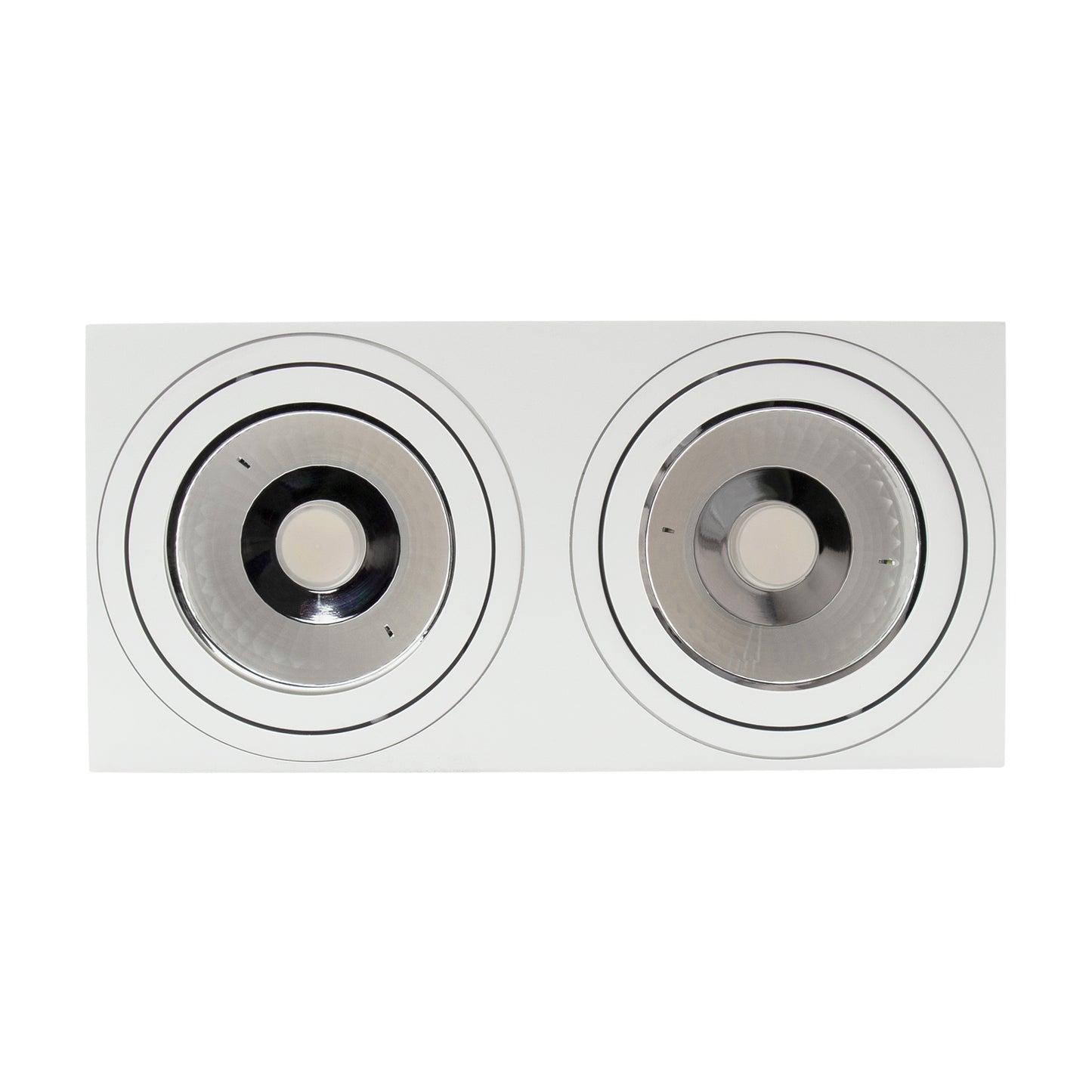LED Mirora GU10 AR111 2 fach Deckenleuchte weiß schwenkbar IP20 max. 2x 35W eckig