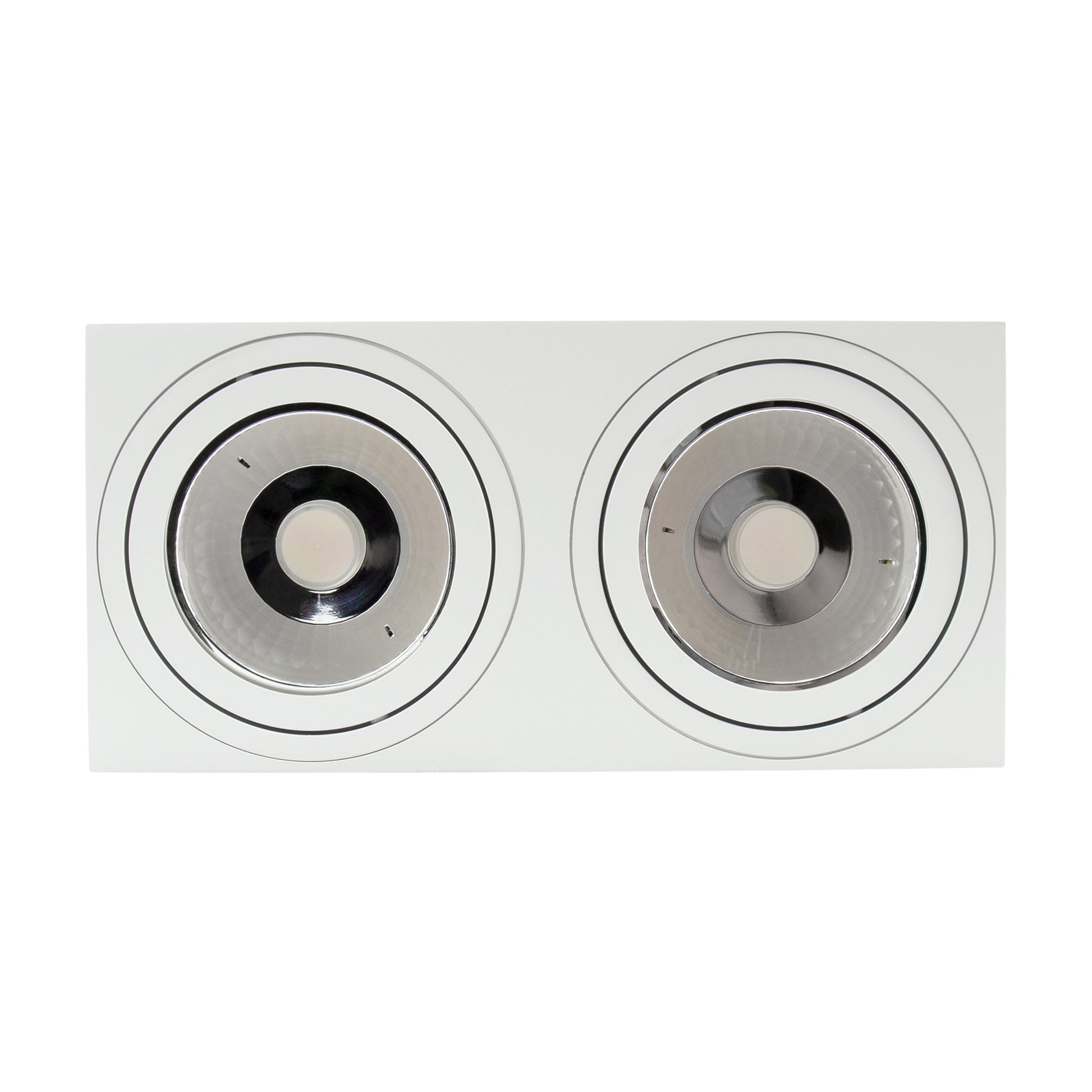 LED Mirora GU10 AR111 2 fach Deckenleuchte weiß schwenkbar IP20 max. 2x 35W eckig