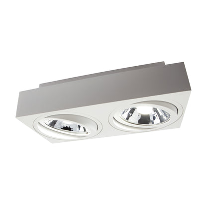 LED Mirora GU10 AR111 2 fach Deckenleuchte weiß schwenkbar IP20 max. 2x 35W eckig