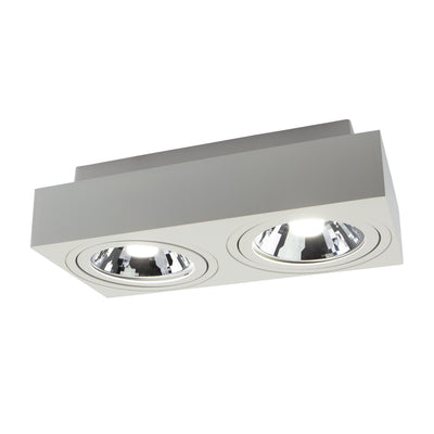 LED Mirora GU10 AR111 2 fach Deckenleuchte weiß schwenkbar IP20 max. 2x 35W eckig