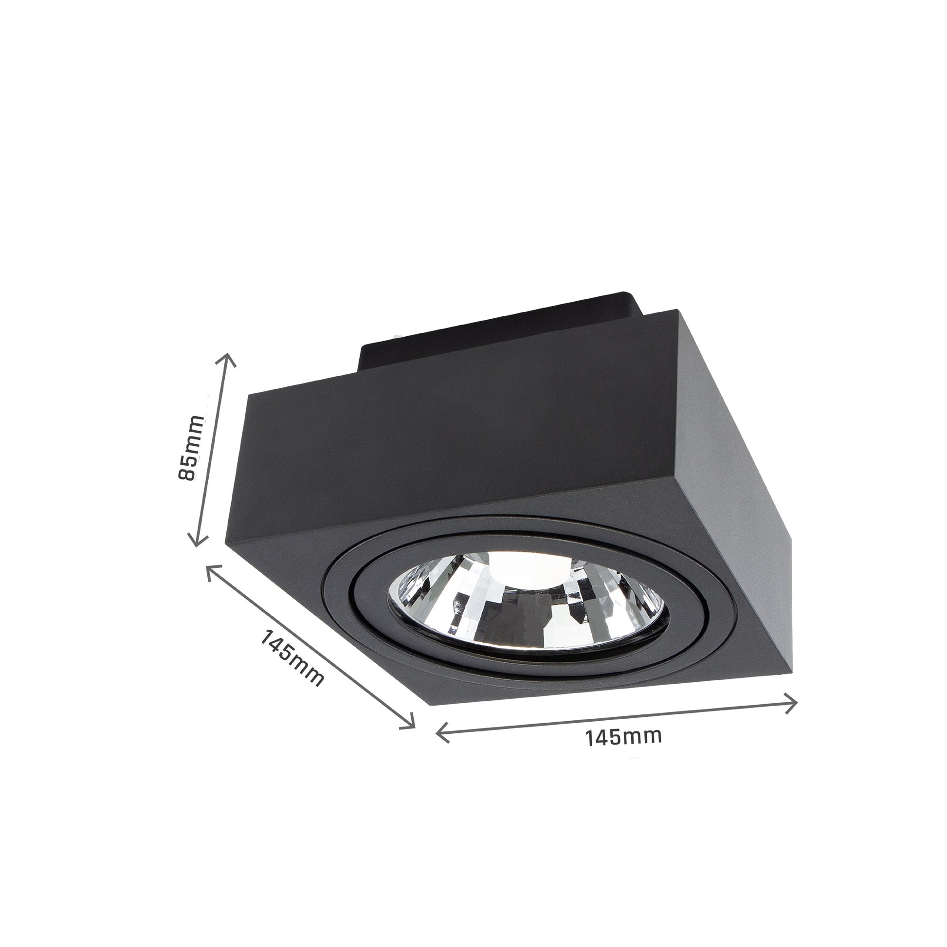 LED Mirora GU10 AR111 schwenkbar schwarz Deckenleuchte max.250V IP20 max.35W eckig