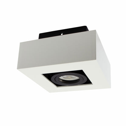 LED Mirora GU10 schwarz &amp; weiss Deckenleuchte schwenkbar IP20 max. 35W eckig