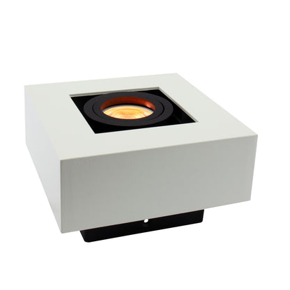 LED Mirora GU10 schwarz &amp; weiss Deckenleuchte schwenkbar IP20 max. 35W eckig