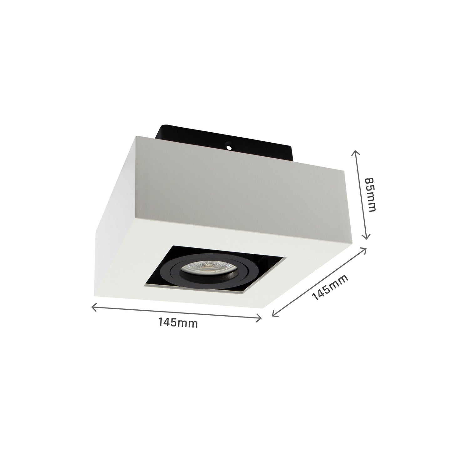 LED Mirora GU10 schwarz &amp; weiss Deckenleuchte schwenkbar IP20 max. 35W eckig