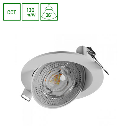 LED MOBILO LED Einbauleuchte 6,5W rund 36° verstellbar 850lm weiss IP20 2700-6000K CCT