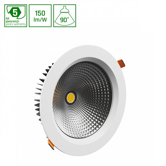 LED MONA 2 Einbaustrahler 19W schwenkbar 2850lm 90° rund 230V weiss IP54/20 Neutralweiss 4000K - Sonderanfertigung