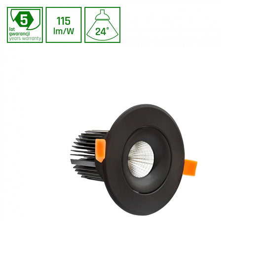 LED MONA 2 Einbaustrahler 27W schwenkbar 3105lm 24° rund 230V schwarz IP20 Warmweiss 3000K - Sonderanfertigung