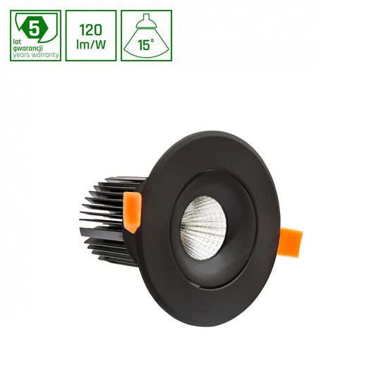 LED MONA 3 Einbaustrahler 19W schwenkbar 2280lm 15° rund 230V schwarz IP20 Warmweiss 3000K - Sonderanfertigung