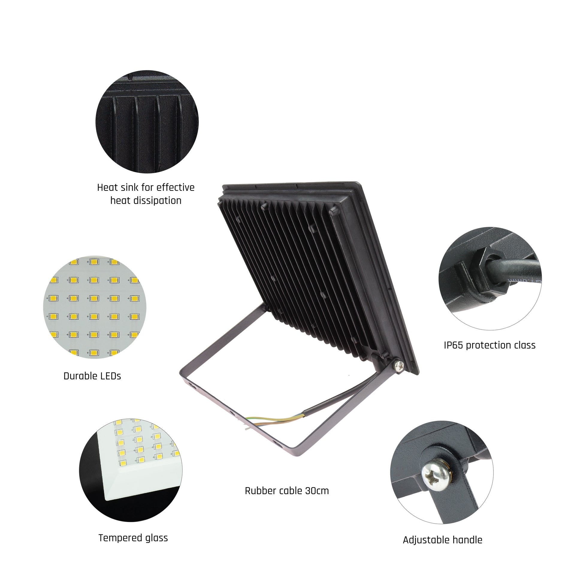 LED NOCTIS LUX 3 Fluter schwarz 100W Strahler 9400lm IP65 Kaltweiß 6000K