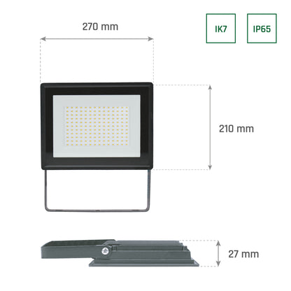 LED NOCTIS LUX 3 Fluter schwarz 100W Strahler 9400lm IP65 Kaltweiß 6000K