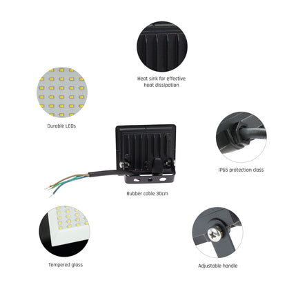 LED NOCTIS LUX 3 Fluter schwarz 10W Strahler 975lm IP65 Neutralweiß 4000K