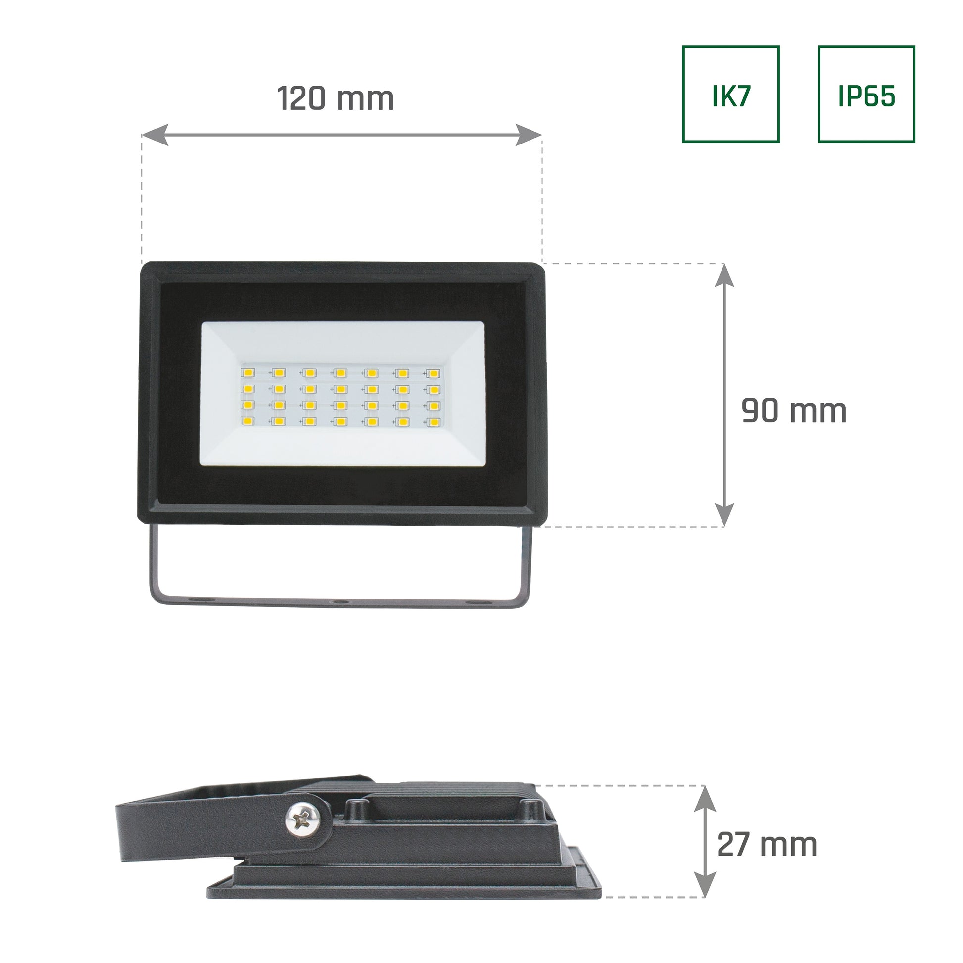 LED NOCTIS LUX 3 Fluter schwarz 20W Strahler 1950lm IP65 Warmweiß 3000K