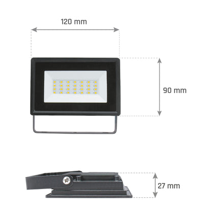 LED NOCTIS LUX 3 Fluter schwarz 20W Strahler 1950lm IP65 Warmweiß 3000K