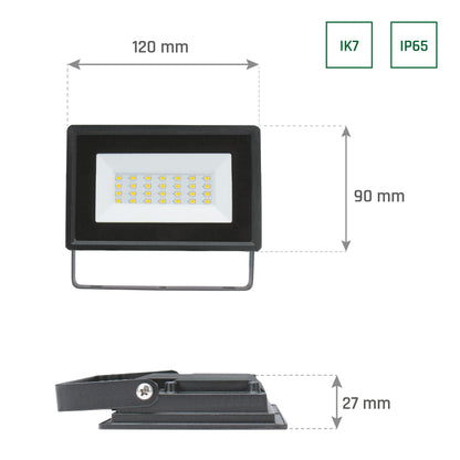 LED NOCTIS LUX 3 Fluter schwarz 20W Strahler 2000lm IP65 Neutralweiß 4000K