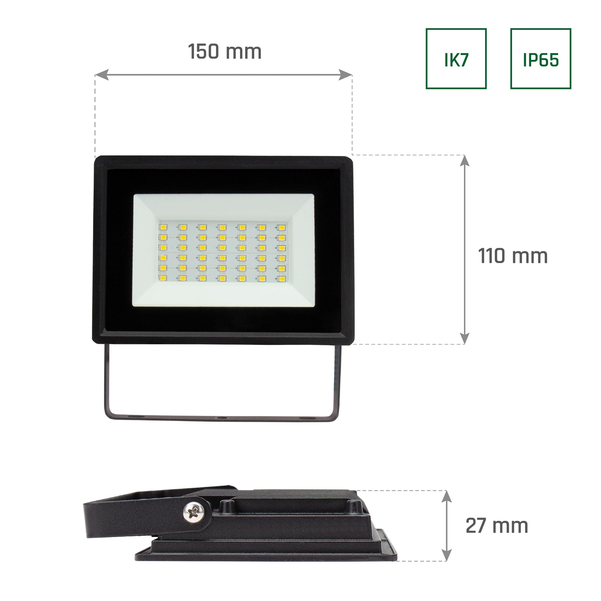 LED NOCTIS LUX 3 Fluter schwarz 30W Strahler 2700lm IP65 Warmweiß 3000K