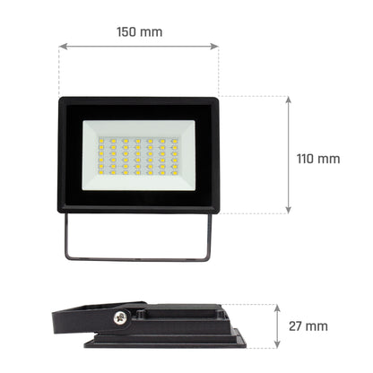 LED NOCTIS LUX 3 Fluter schwarz 30W Strahler 2800lm IP65 Neutralweiß 4000K