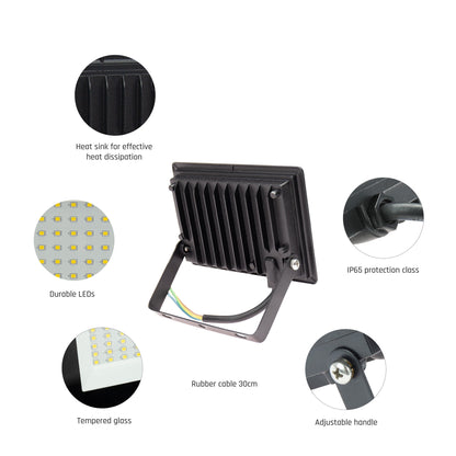 LED NOCTIS LUX 3 Fluter schwarz 30W Strahler 2800lm IP65 Neutralweiß 4000K