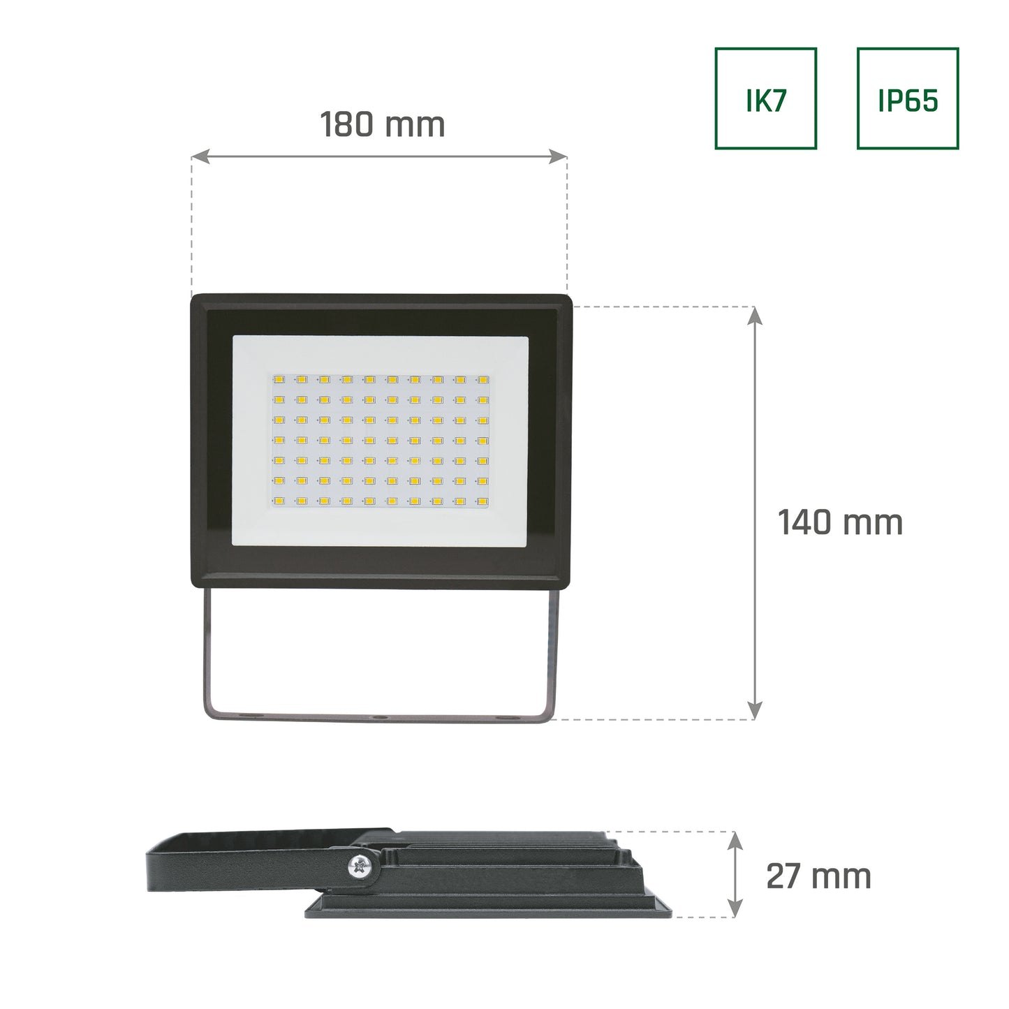 LED NOCTIS LUX 3 Fluter schwarz 50W Strahler 4700lm IP65 Kaltweiß 6000K