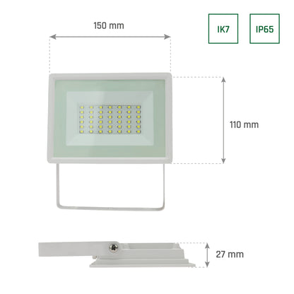 LED NOCTIS LUX 3 Fluter weiß 30W Strahler 2700lm IP65 Warmweiß 3000K