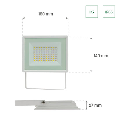 LED NOCTIS LUX 3 Fluter weiß 50W Strahler 4300lm IP65 Warmweiß 3000K