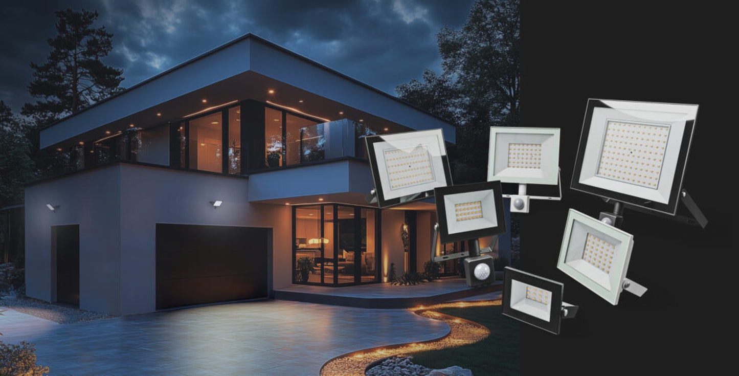 LED NOCTIS LUX 4 Fluter 10W Strahler 750lm weiss 100° IP44 Neutralweiss 4000K mit Bewegungssensor